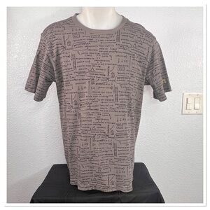 Jean Michel Basquiat SPRZ NY X UNIQLO Gray & Black Math Science T-shirt Sz M